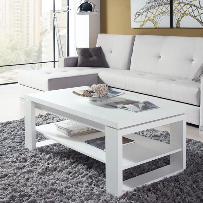 Table basse relevable blanche