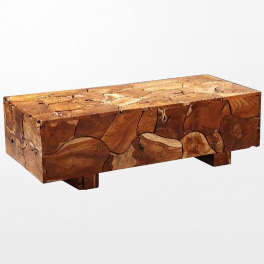 Table basse bois sculpte
