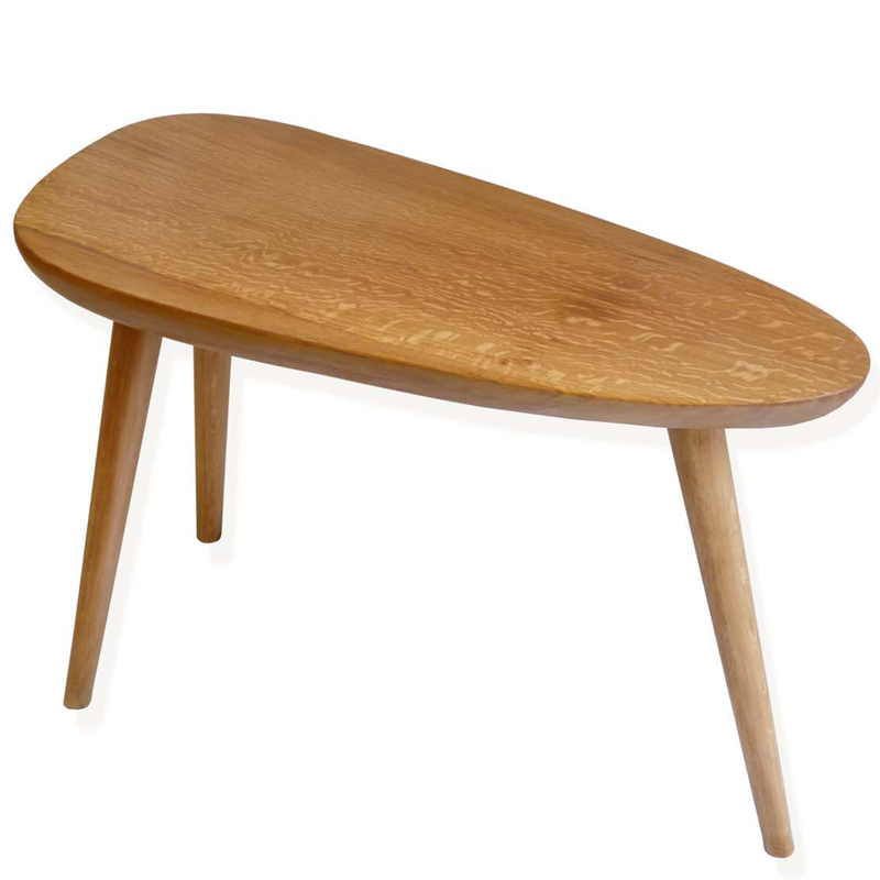 Table basse ovale bois vintage