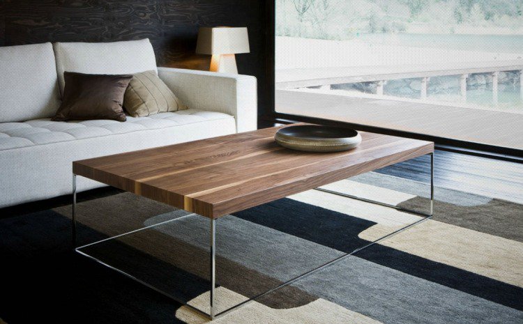 Table basse design bois et metal