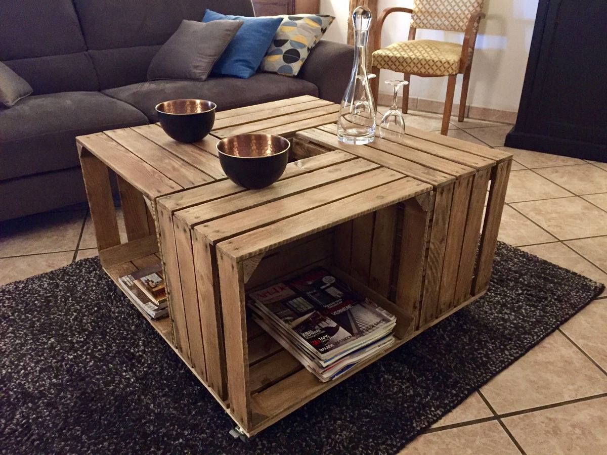 Fabriquer table basse avec caisse en bois