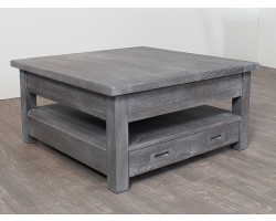 Table basse carrée bois gris