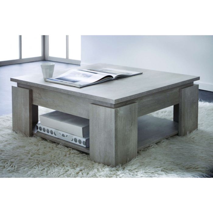 Table basse 80 x 80 relevable carree