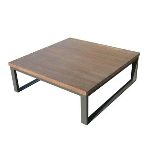 Table basse carrée bois fer