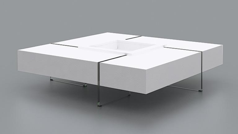 Table basse carrée verre design