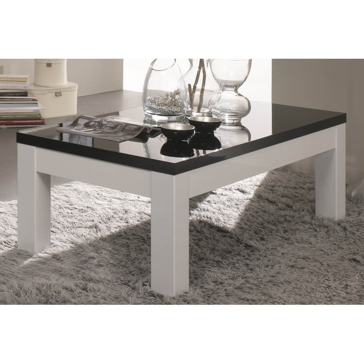 Table basse relevable ema laquee blanc