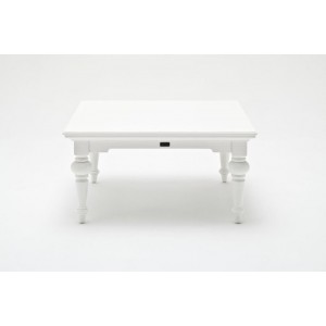 Table basse carree blanc bois