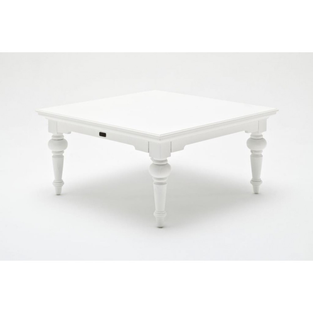 Table basse carre blanche bois
