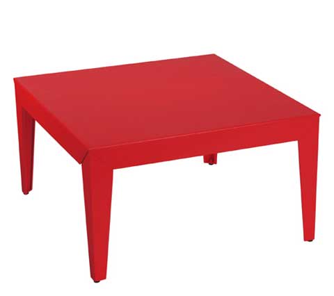 Table basse carrée rouge