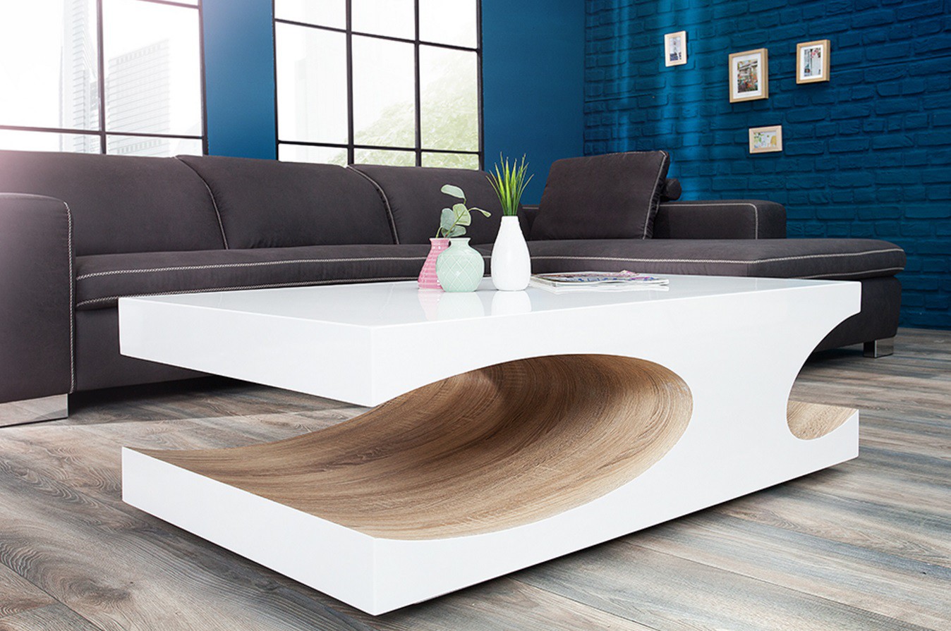 Table basse bois blanc moderne