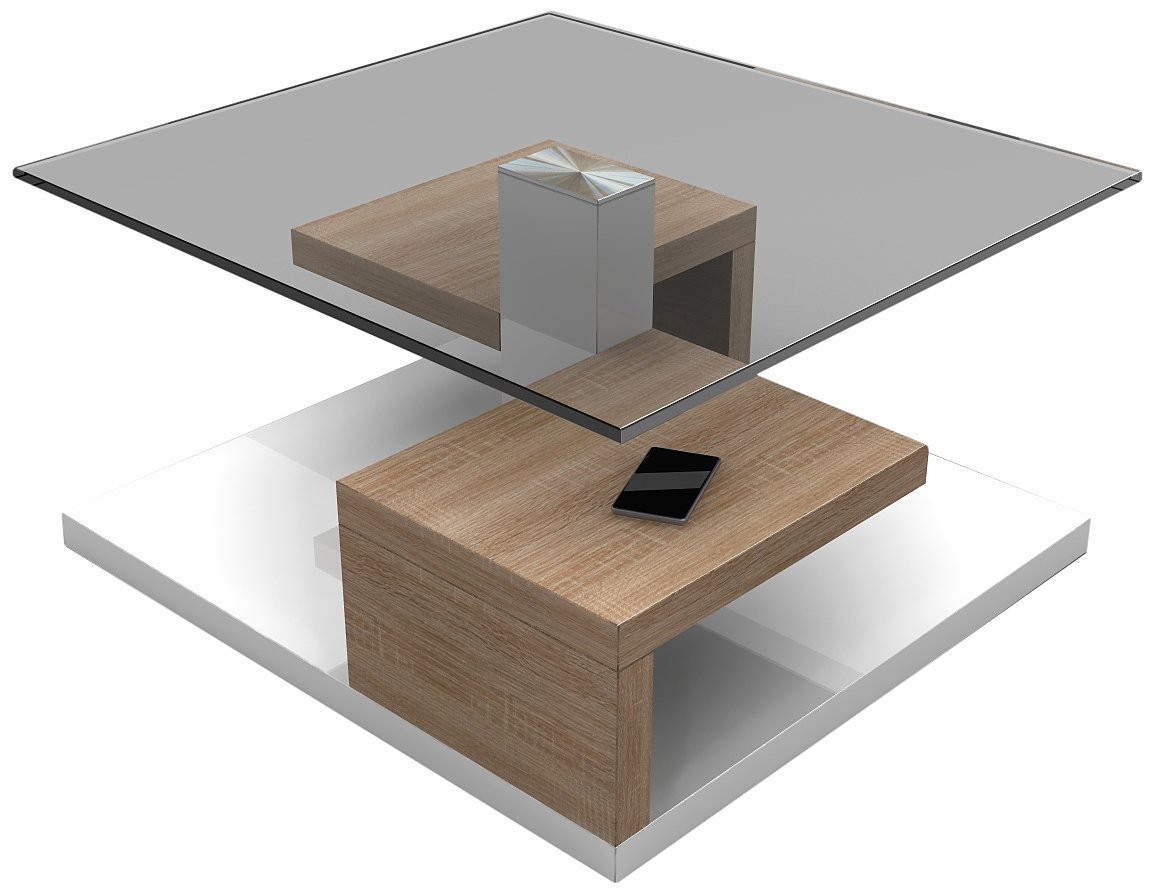 Table basse carrée en verre design