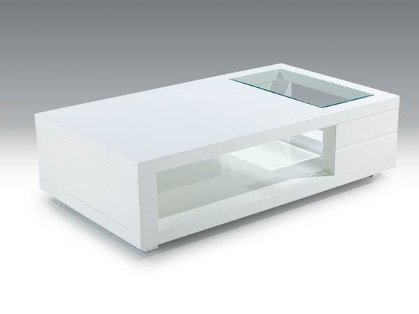 Table basse design plateau verre