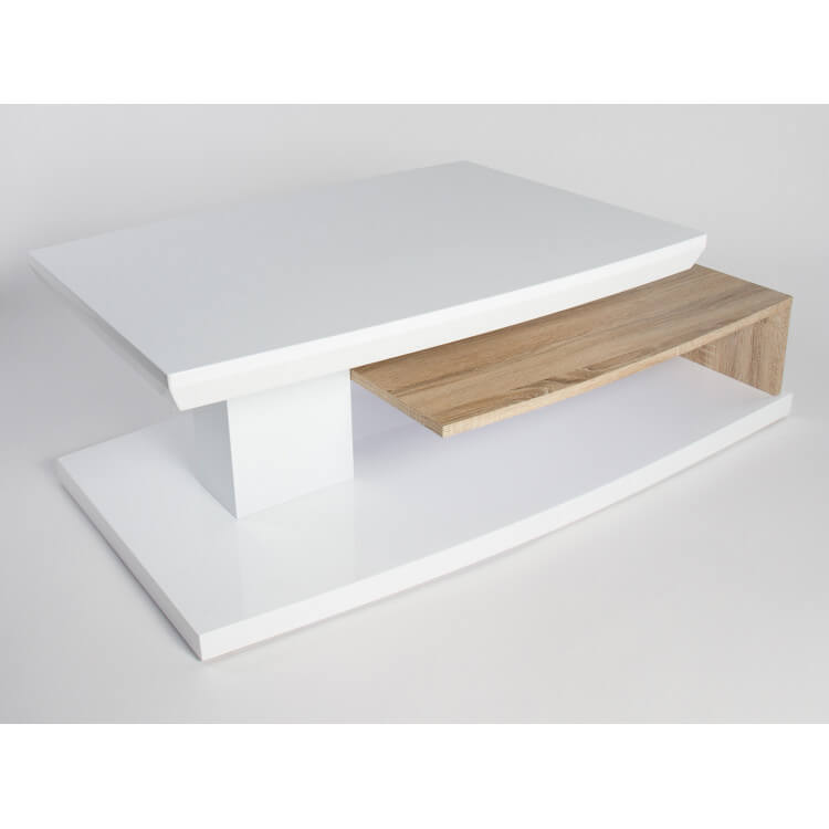 Table basse design bois et blanc