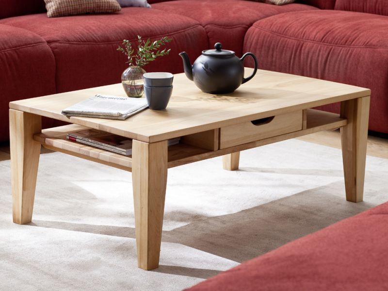 Table basse bois massif clair