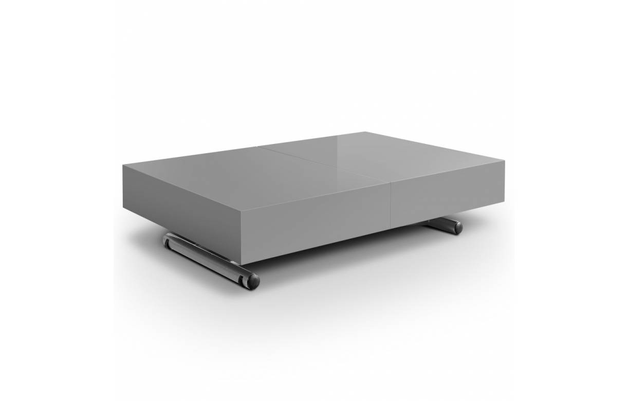 Upper table basse relevable et extensible laquée noire