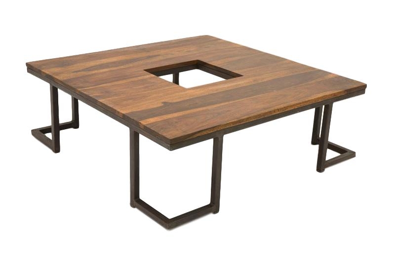 Table basse bois et fer style industriel