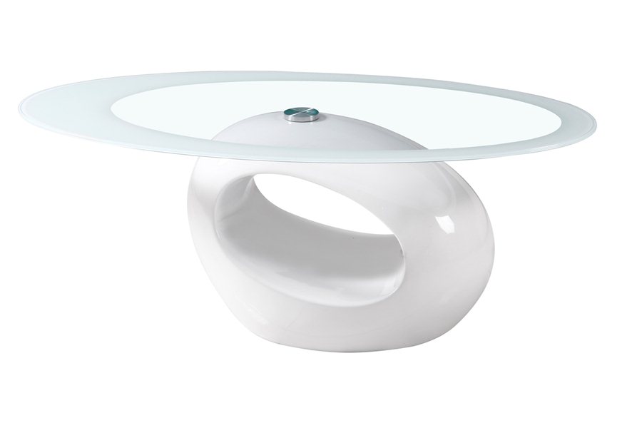 Table basse design ovale verre