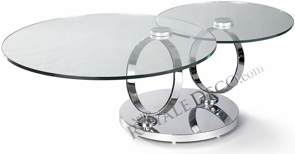 Table basse design verre et bois fiord