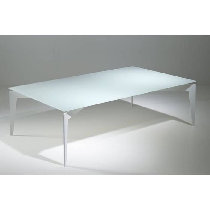Table basse en verre trempé blanc