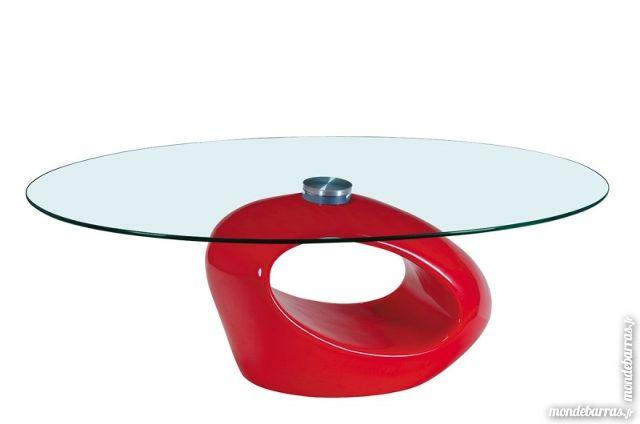 Table basse design blanche en verre maxus