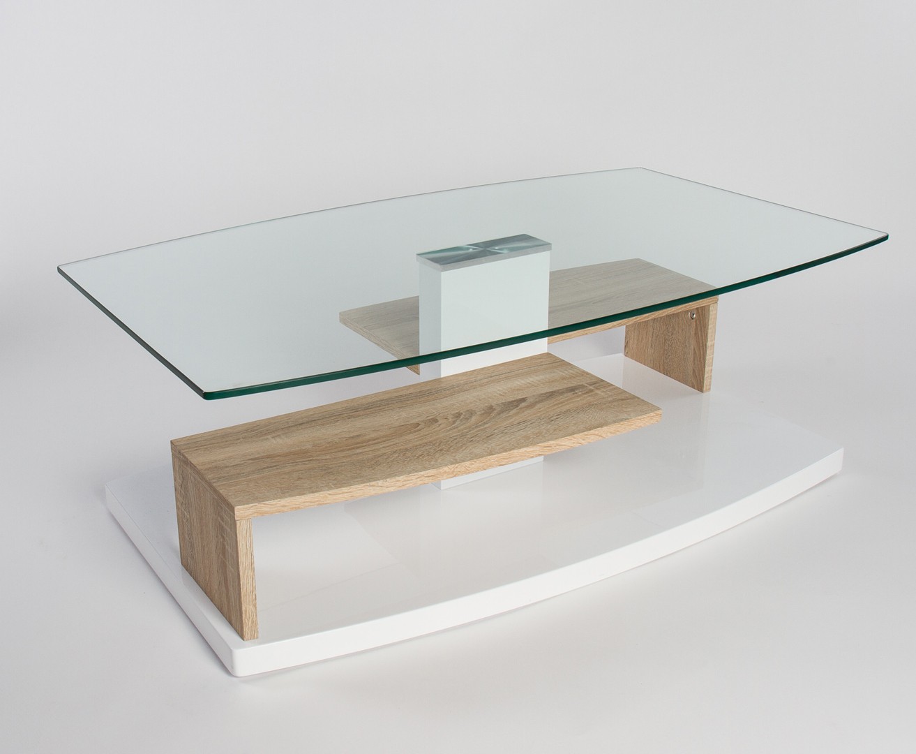 Table basse verre et bois design