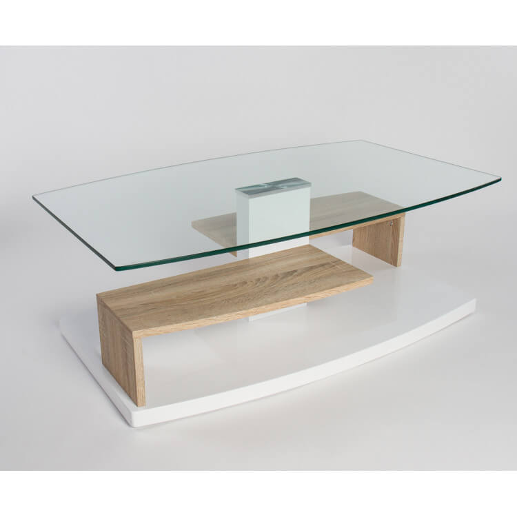 Table basse bois blanc laque