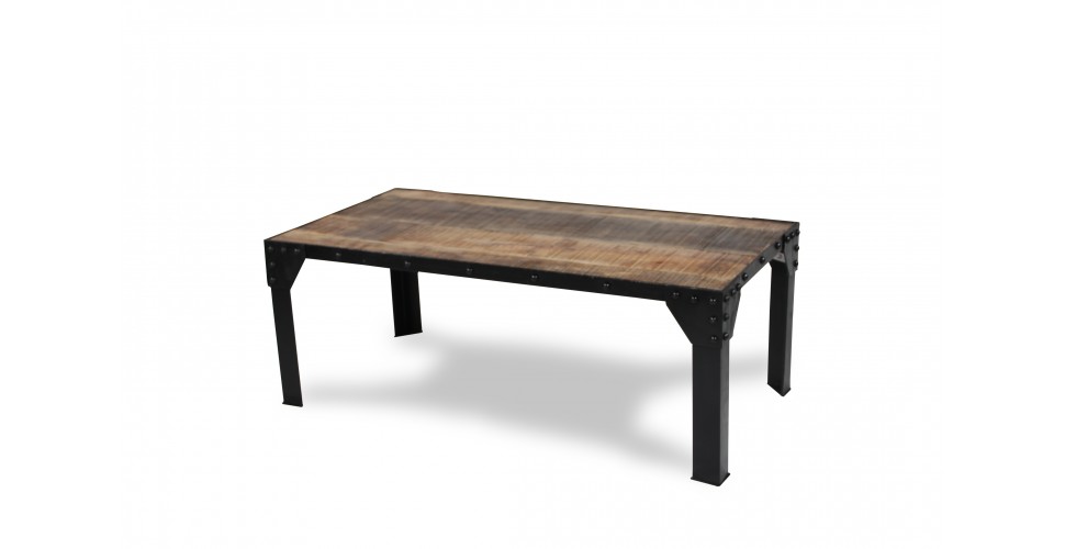 Table basse bois style industriel