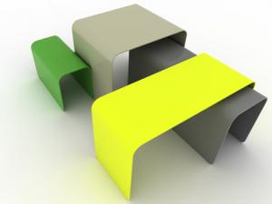 Table basse design jaune