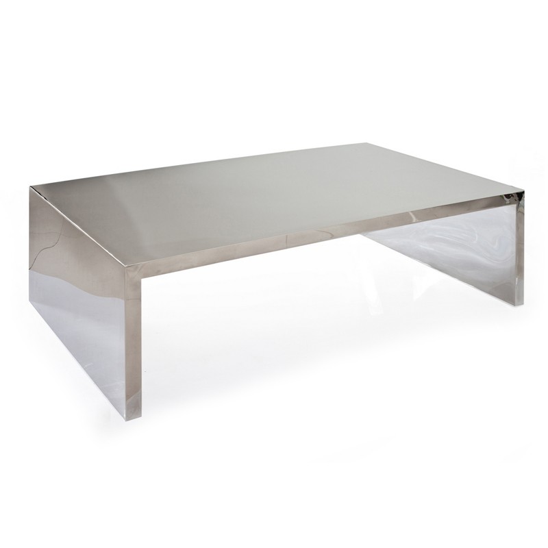 Table basse design inox