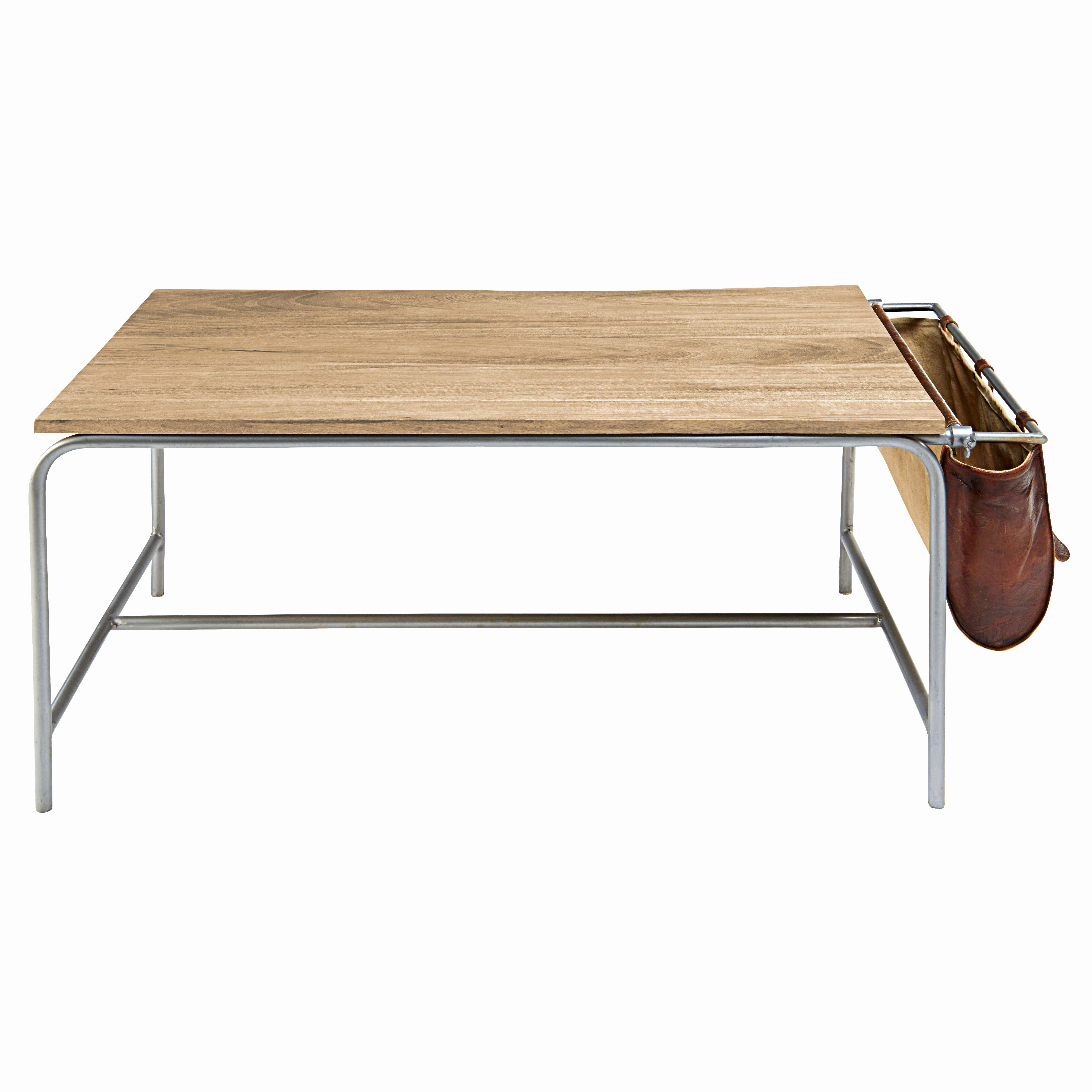 Table basse bois exotique metal