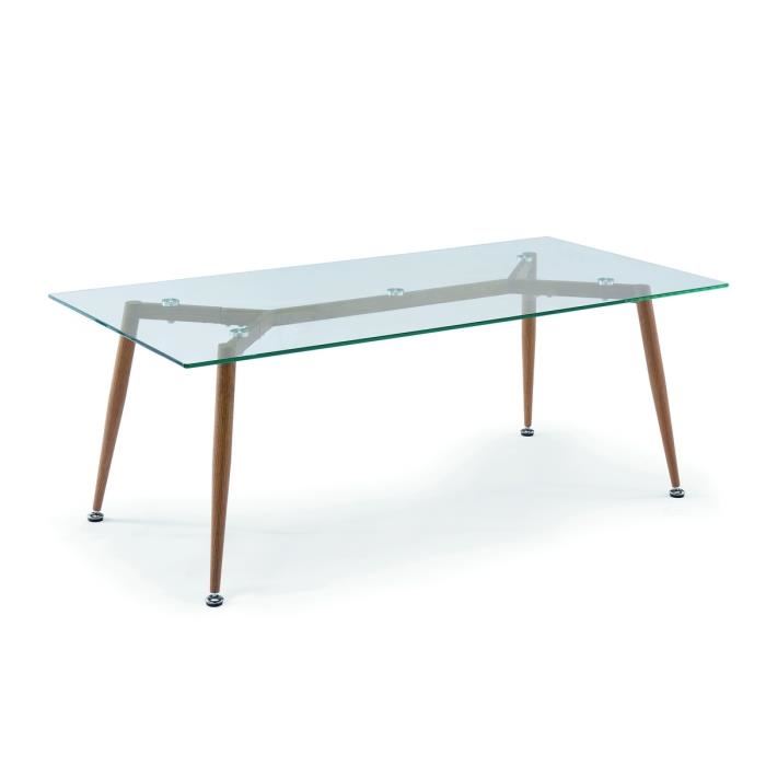 Table basse scandinave bois et verre