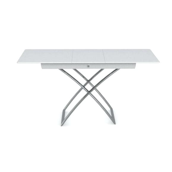 Table basse relevable zen - plateau en verre gris