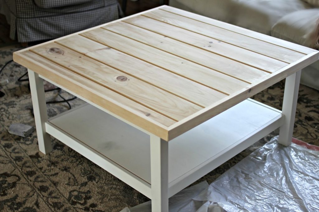 Table basse bois blanc ikea