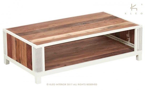 Table basse en bois et métal avec 1 tiroir l120.5 cm donna