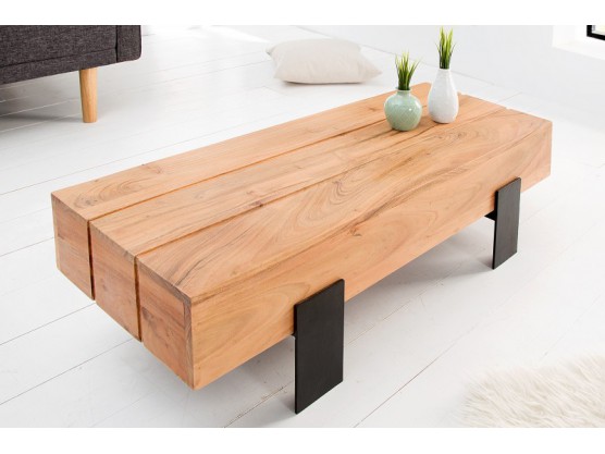 Table basse fer bois