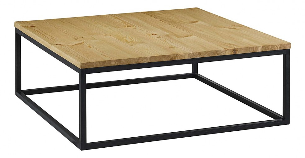 Table basse metal noir bois