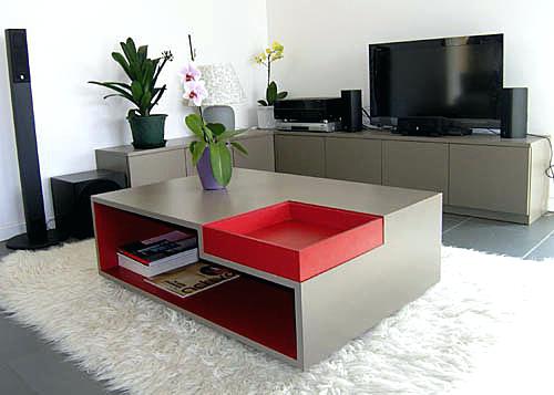 Ensemble meuble tv table basse bois
