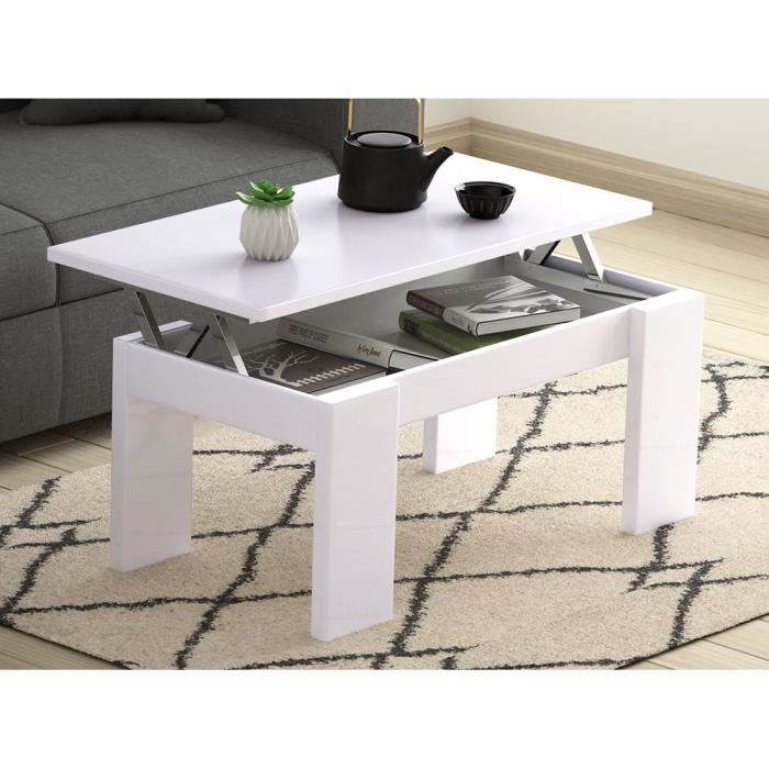 Table basse plateau relevable taupe