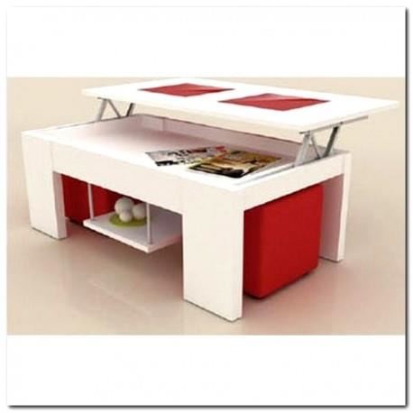 Table basse rouge relevable
