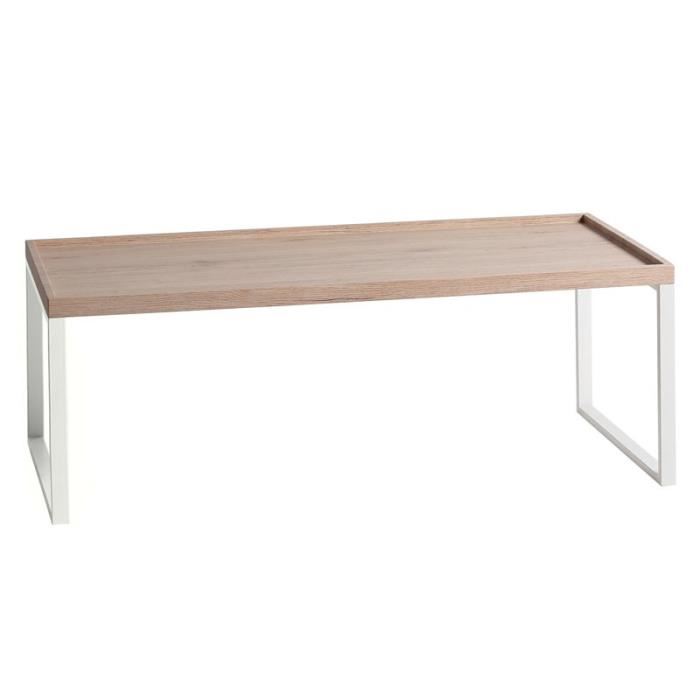 Table basse bois massif blanchi