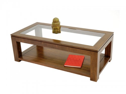 Table basse de salon rectangulaire en bois