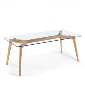 Table basse verre bois scandinave