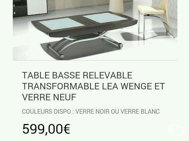 Table basse relevable multiposition