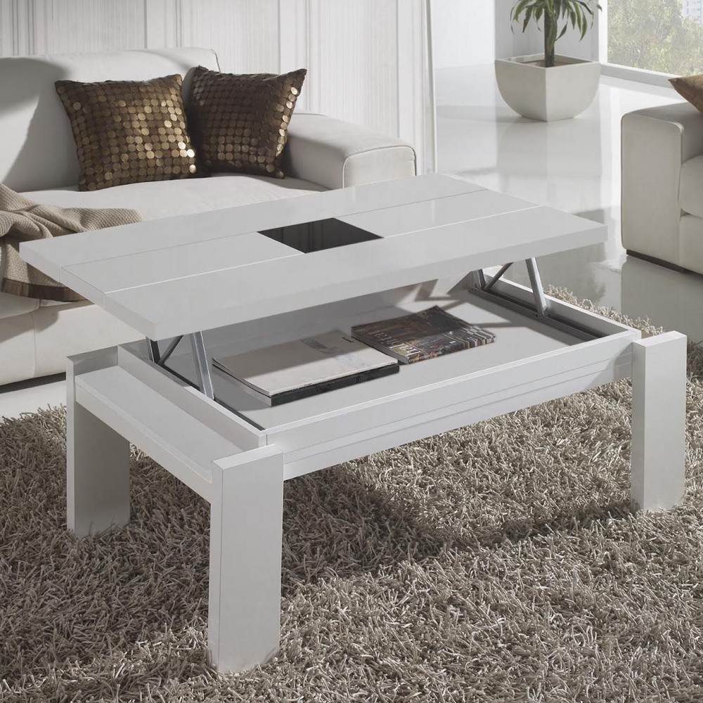 Table basse blanche relevable fly