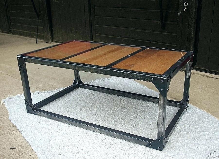 Table basse relevable bois et fer
