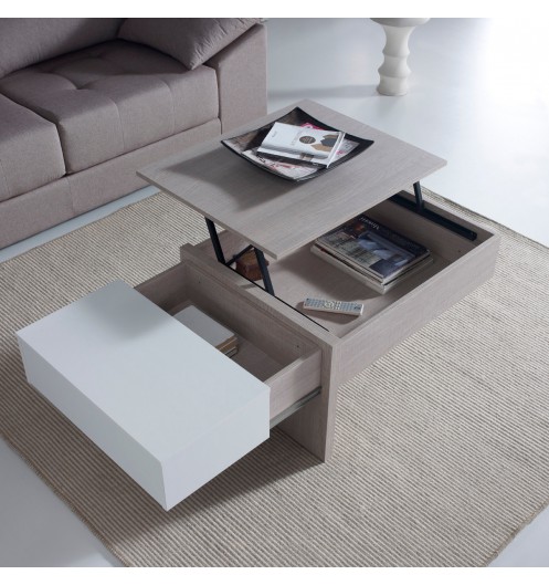 Table basse relevable chene