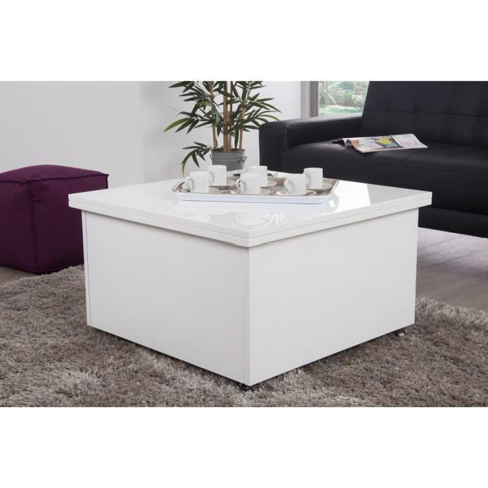Table basse relevable ilona laquee gris