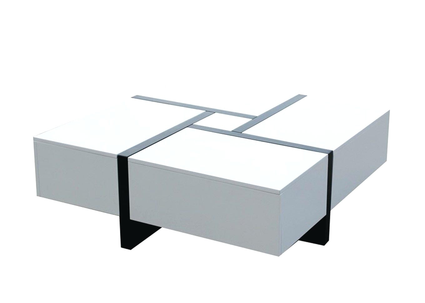 Table basse relevable blanc et chene