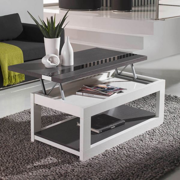 Table basse relevable couleur chene