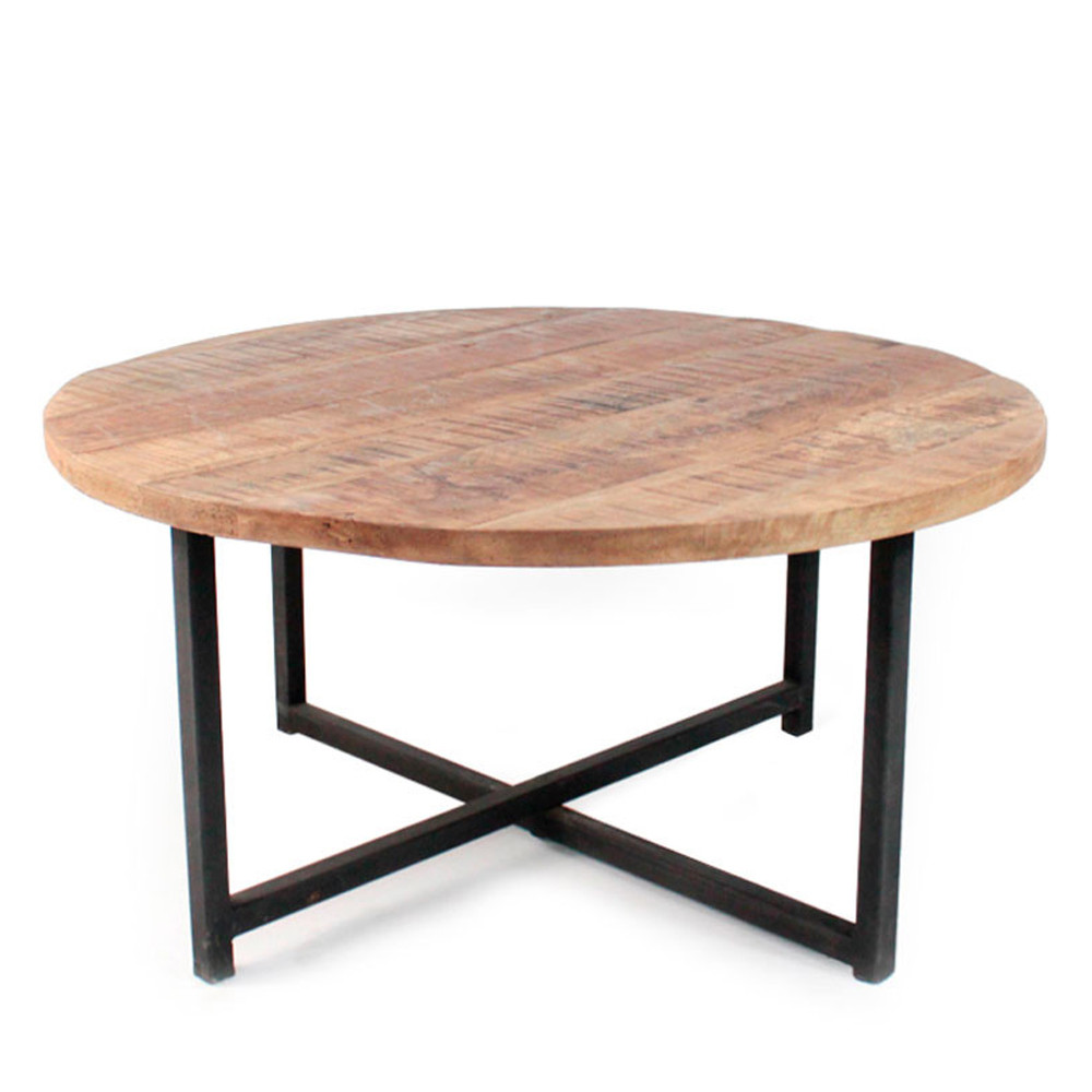 Table basse de salon ronde en bois